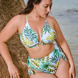 Biquíni Plus Size Decote V Cordão Ziguezague