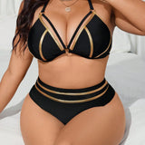 Biquíni Plus Size Frente Única com Nó e Tie Back