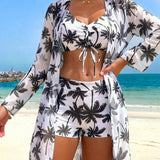 Conjunto Tropical 3 Peças Brisa Tropical com Saída de Praia