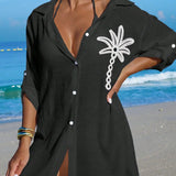 Saída de Praia Kimono Camisa Oversized Costa Serena com Botões