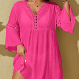 Saída de Praia Plus Size Renda da Maré com Renda