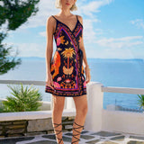 Saída de Praia Vestido Envelope Estampa Floral Flor de Maré