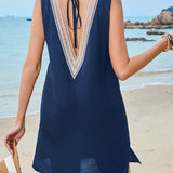 Saída de Praia Vestido Médio Decote V Dividido Sol da Enseada