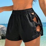Short de Praia Vazado Preto Maré de Verão