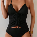 Tankini Brisa da Costa com Nó e Plissado