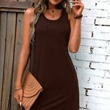 Vestido Curto Regata Básico Orla Solar com Decote U