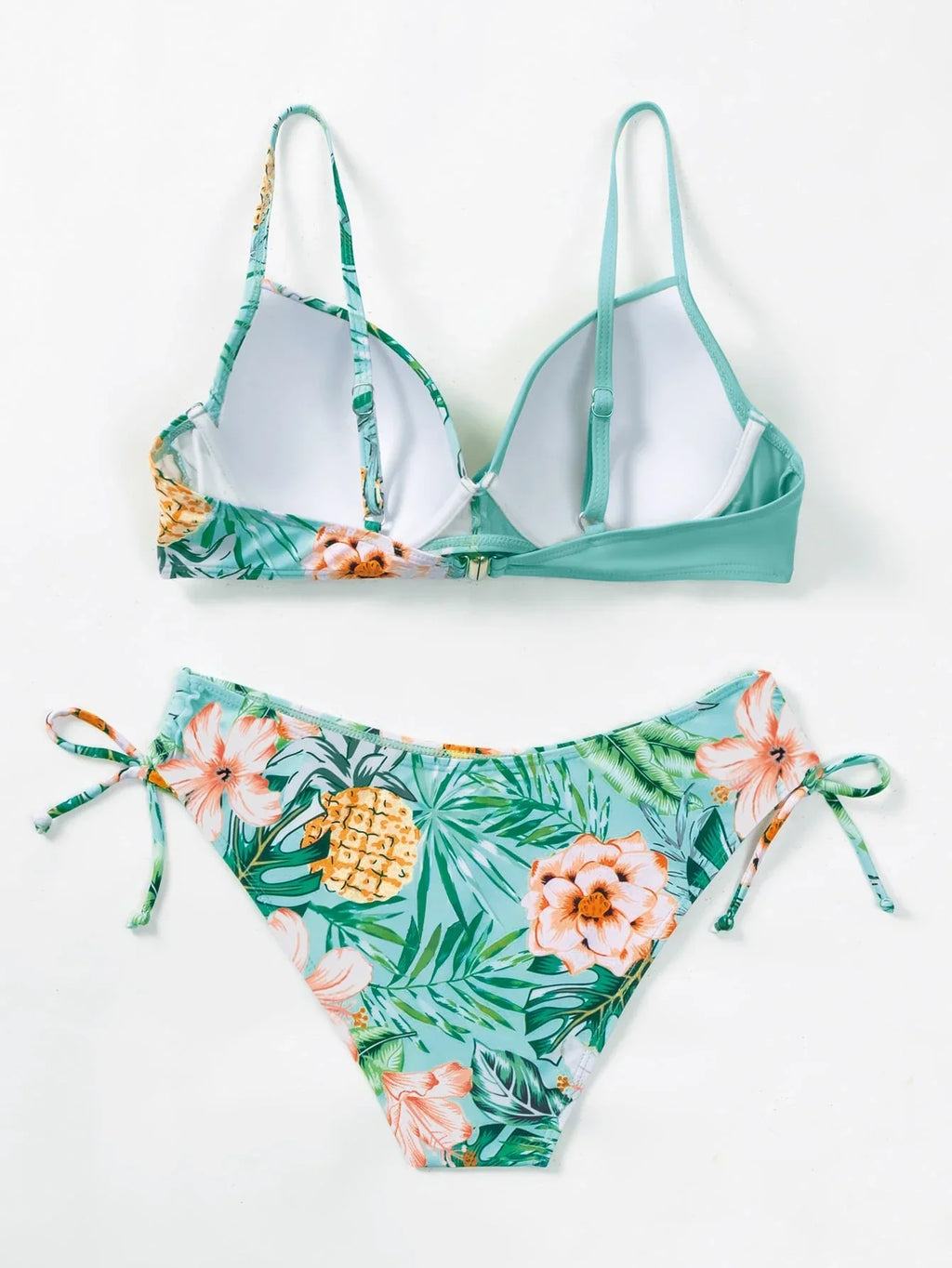 Biquíni Estampado Alças Finas Cintura Natural