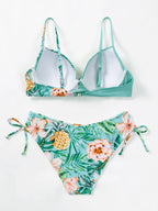 Biquíni Estampado Alças Finas Cintura Natural