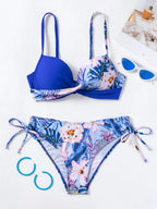 Biquíni Estampado Alças Finas Cintura Natural