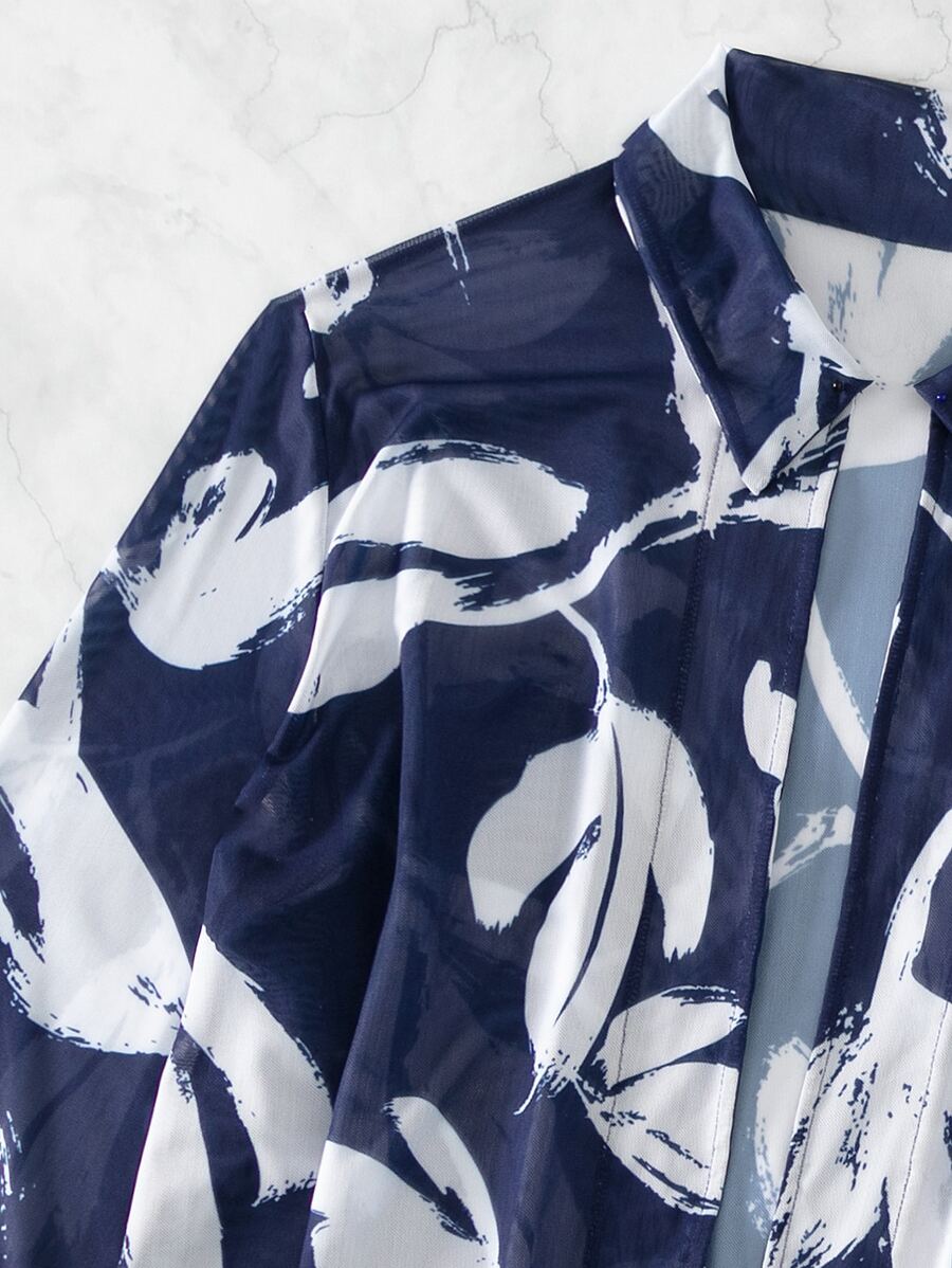 Conjunto Praia Amanhecer Tropical – 3 Peças