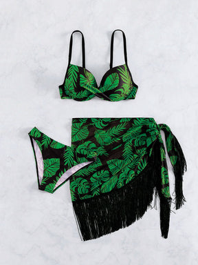 Conjunto Tropical Ibiza 3 Peças com Saída de Franja