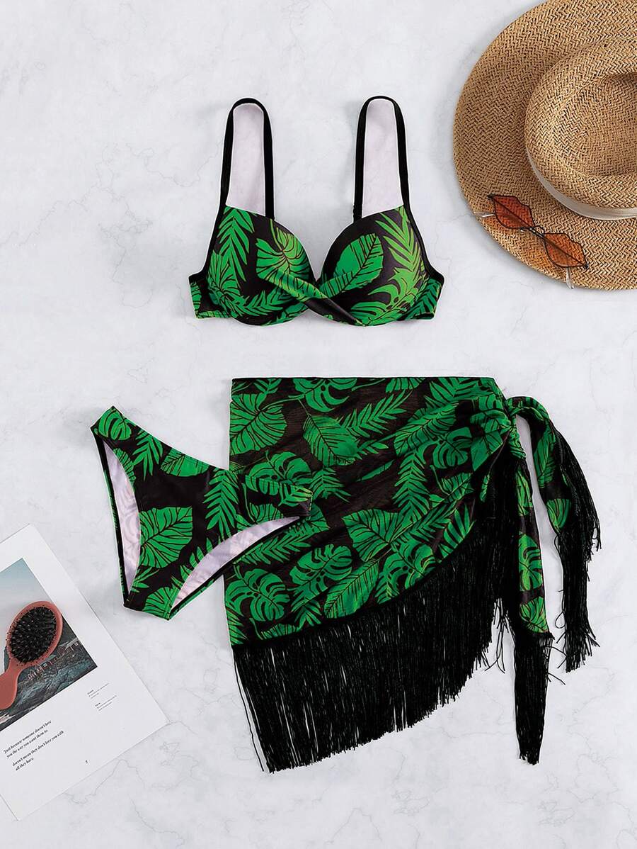 Conjunto Tropical Ibiza 3 Peças com Saída de Franja