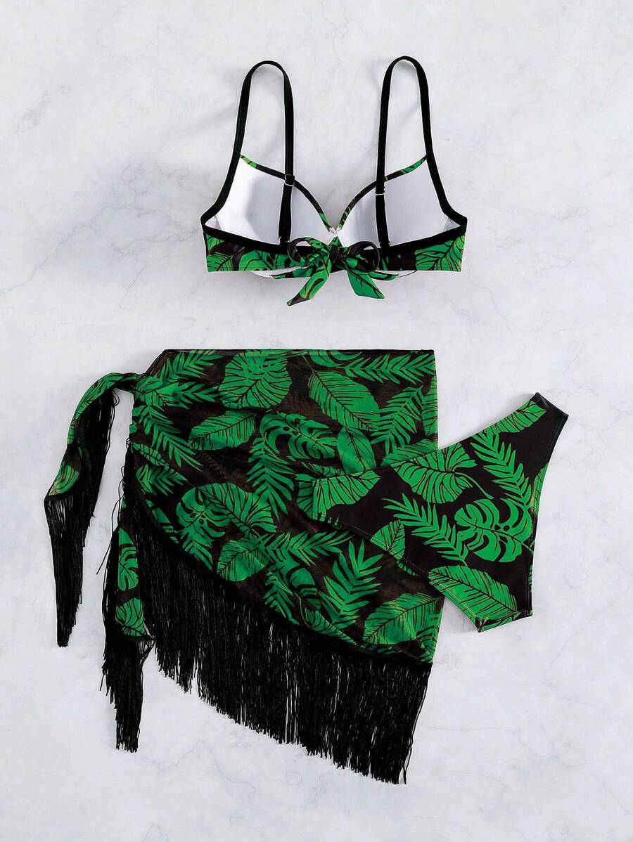 Conjunto Tropical Ibiza 3 Peças com Saída de Franja