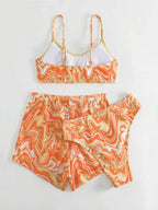 Conjunto Praia Psicodélico Solar – 3 Peças