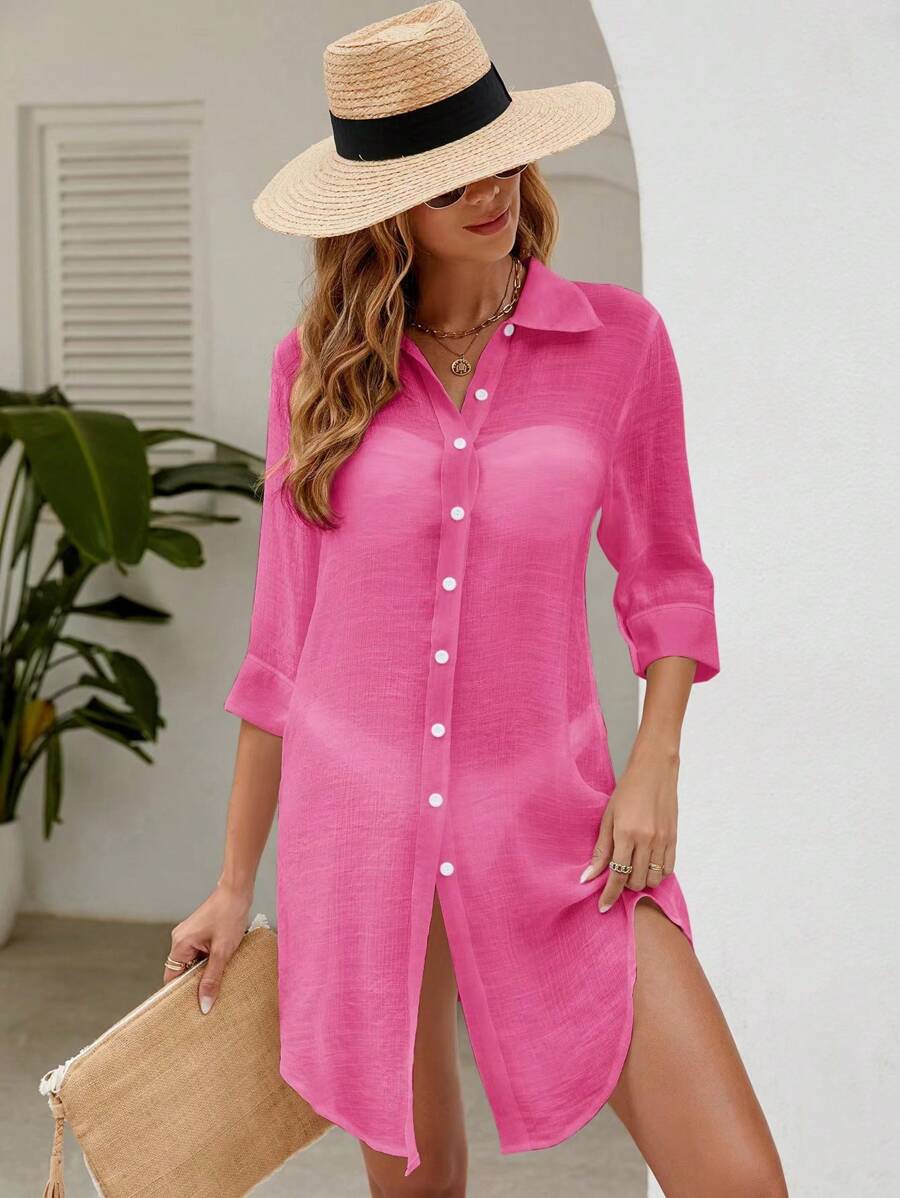 Saída de Praia Camisa Solar Linho