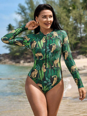 Maiô UV Jungle Wild Manga Longa