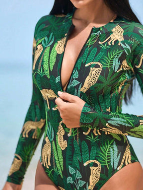 Maiô UV Jungle Wild Manga Longa