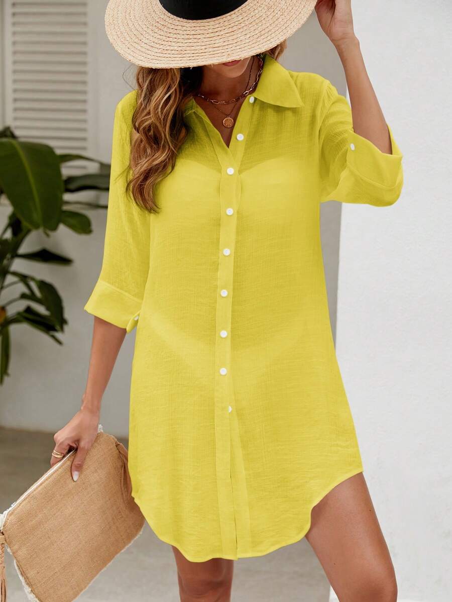 Saída de Praia Camisa Solar Linho