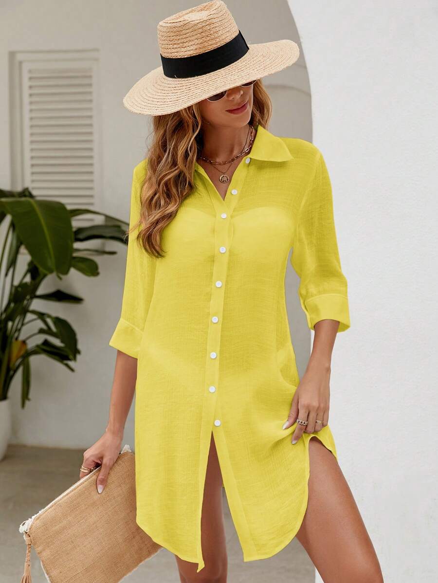 Saída de Praia Camisa Solar Linho