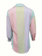 Saída de Praia Camisa Rainbow Stripes