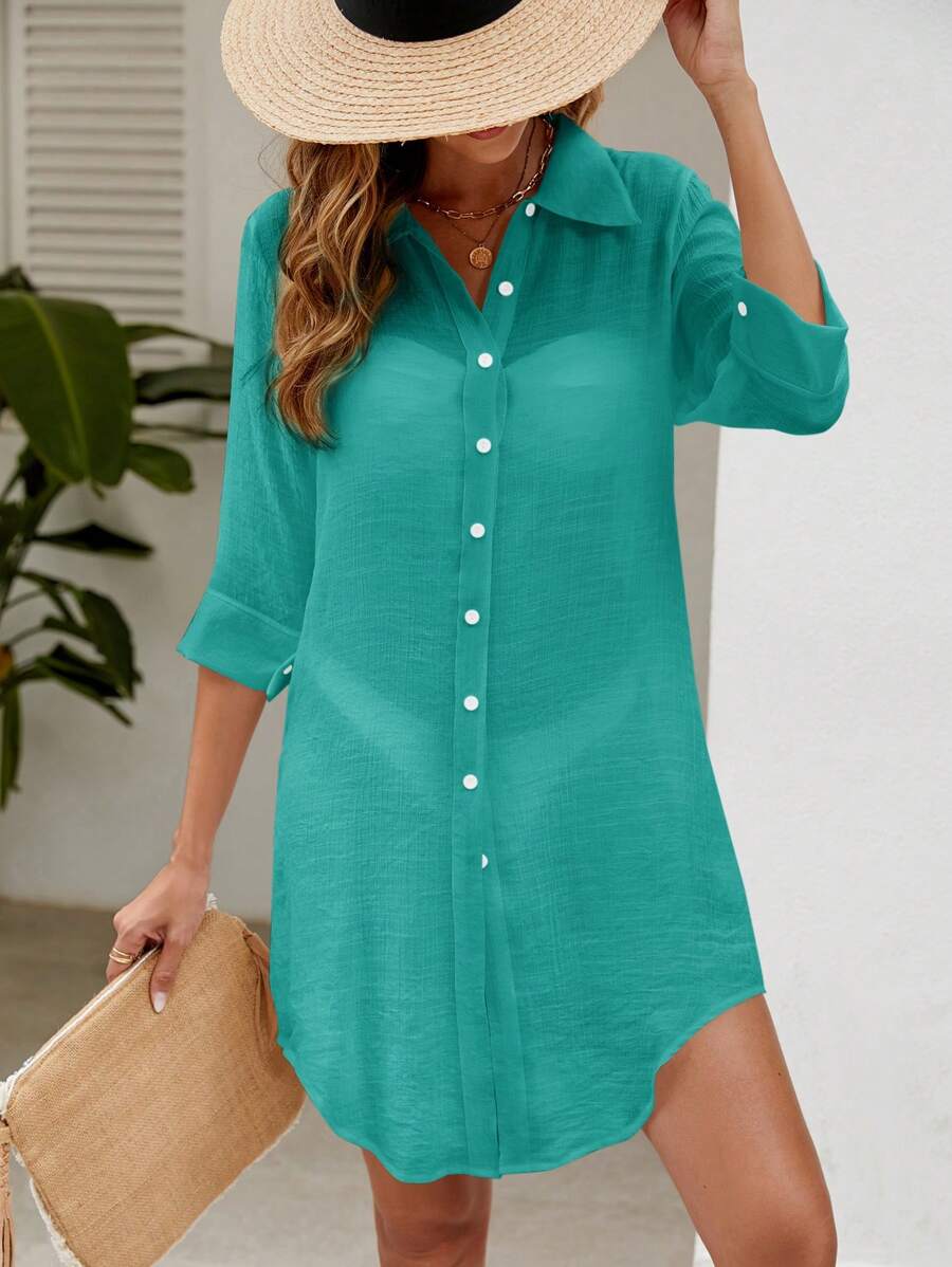 Saída de Praia Camisa Solar Linho