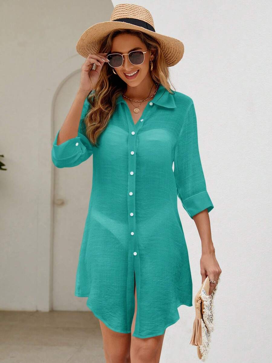 Saída de Praia Camisa Solar Linho