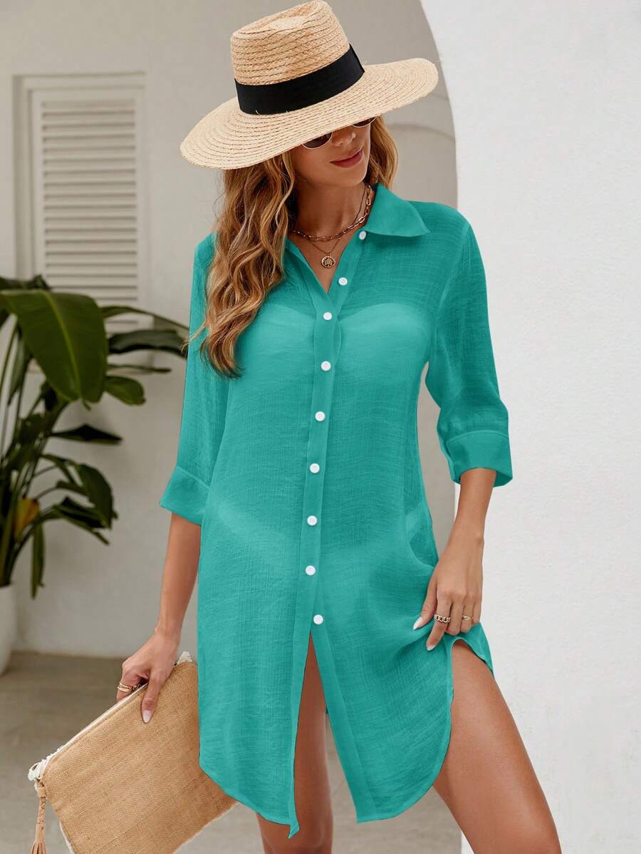 Saída de Praia Camisa Solar Linho
