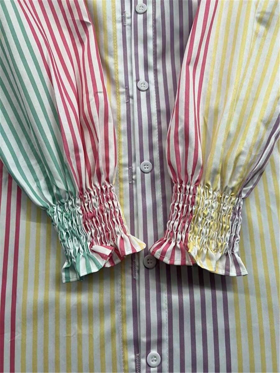 Saída de Praia Camisa Rainbow Stripes