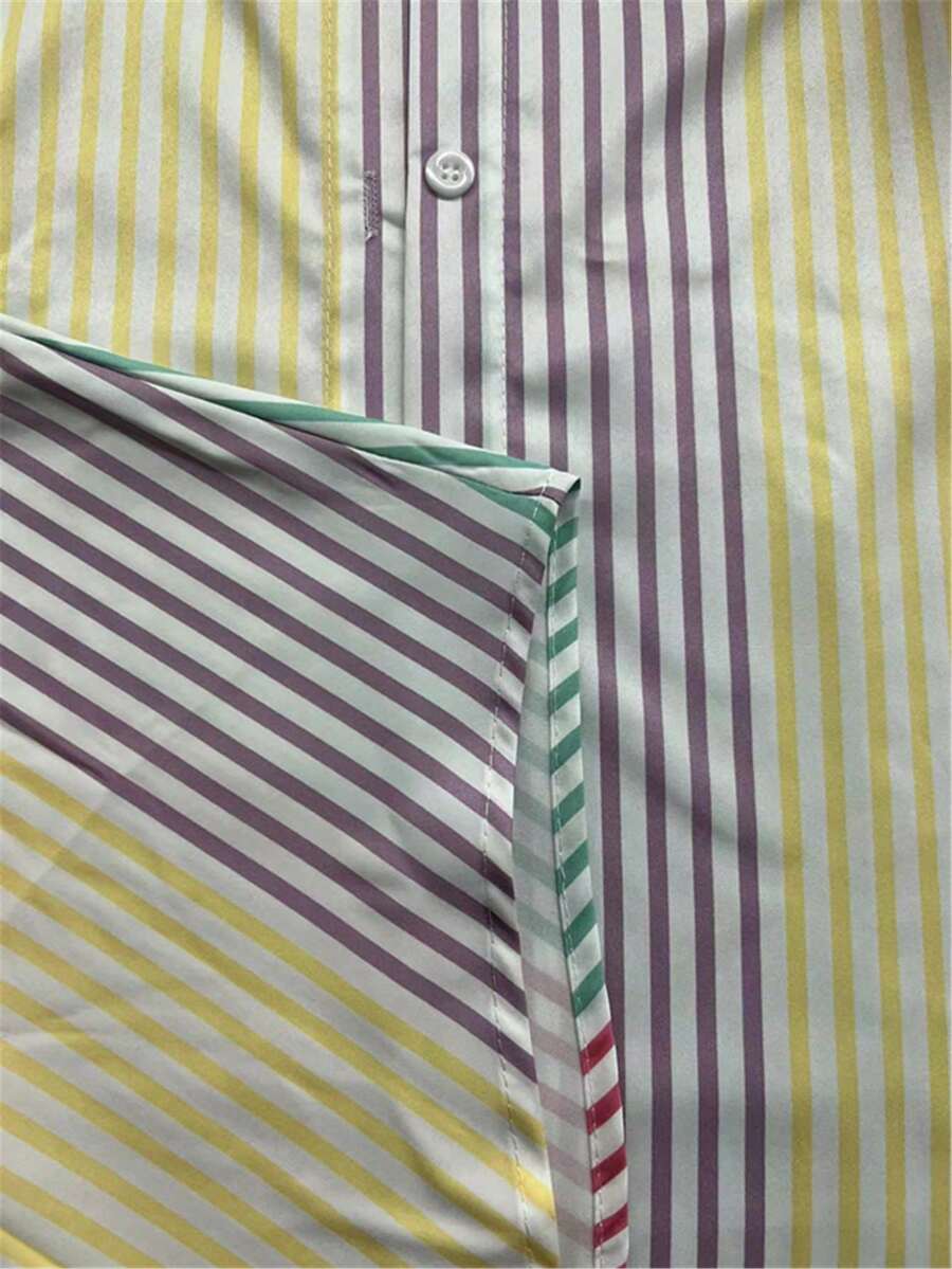 Saída de Praia Camisa Rainbow Stripes