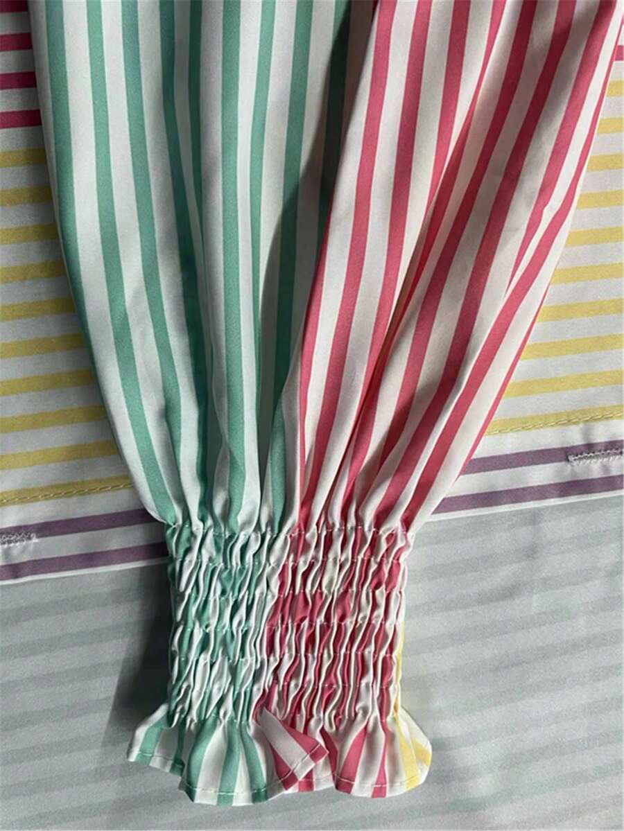 Saída de Praia Camisa Rainbow Stripes