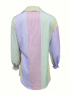 Saída de Praia Camisa Rainbow Stripes