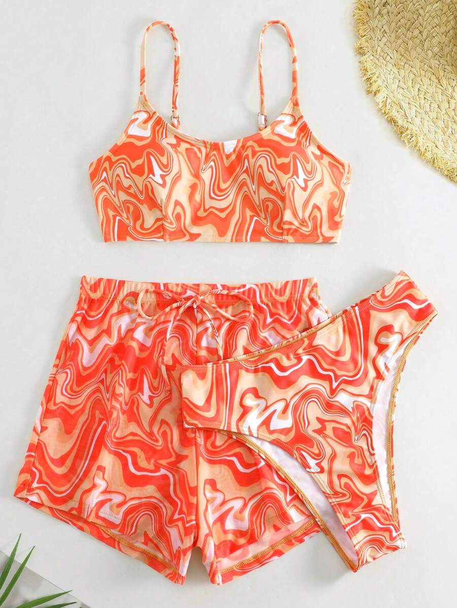 Conjunto Praia Psicodélico Solar – 3 Peças