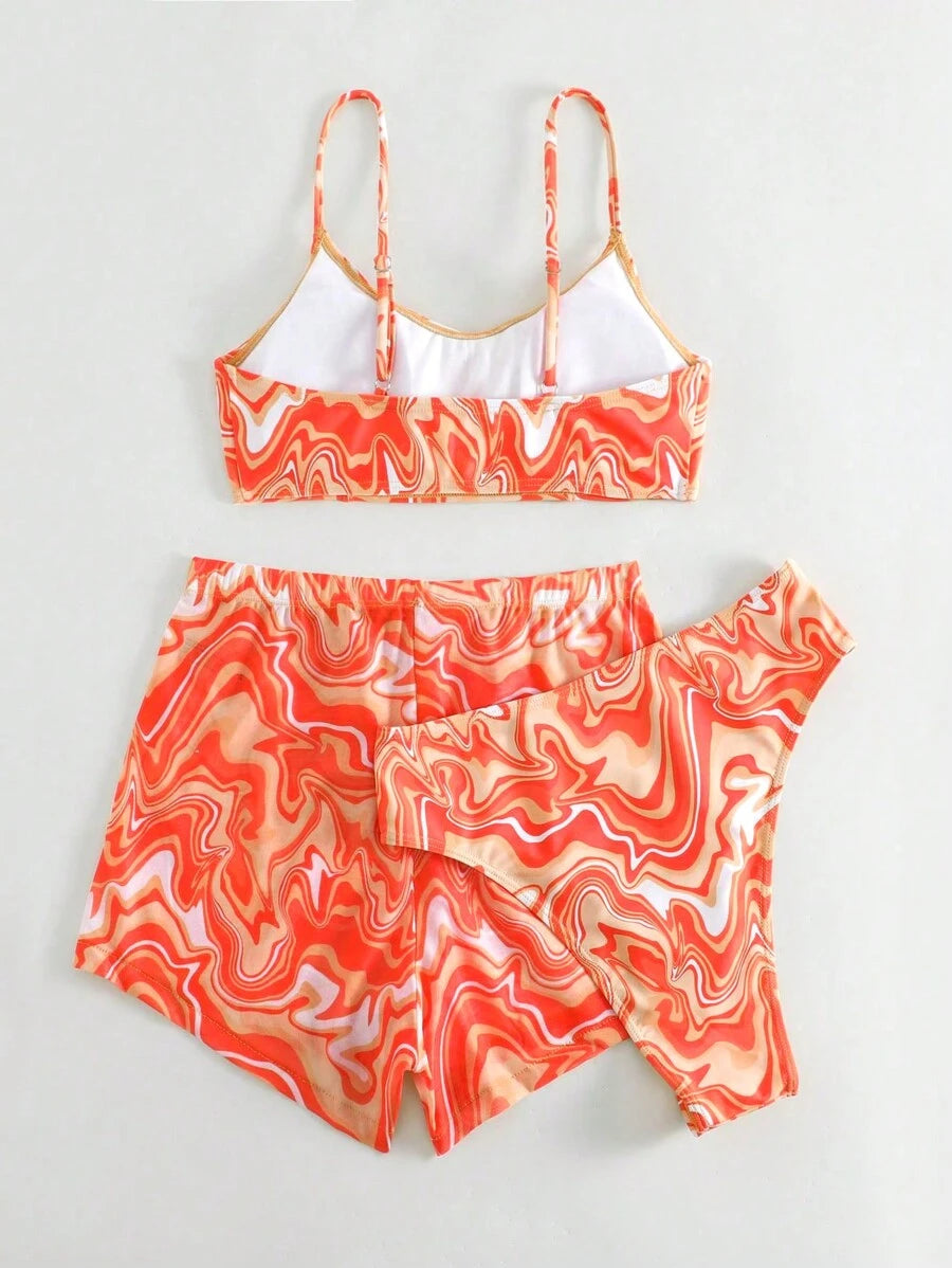 Conjunto Praia Psicodélico Solar – 3 Peças
