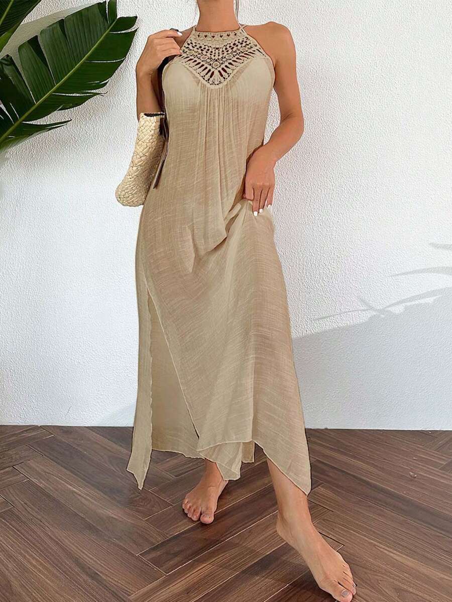 Saída de Praia Boho Trançado Marfim
