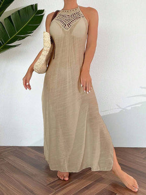 Saída de Praia Boho Trançado Marfim