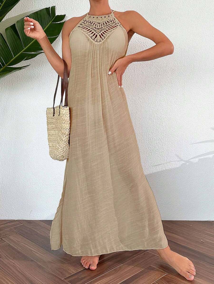 Saída de Praia Boho Trançado Marfim