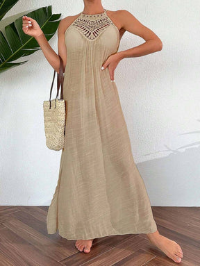 Saída de Praia Boho Trançado Marfim