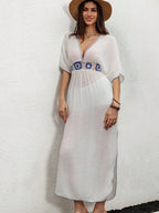 Saída de Praia Longa Kaftan Crochê