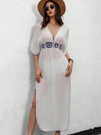 Saída de Praia Longa Kaftan Crochê