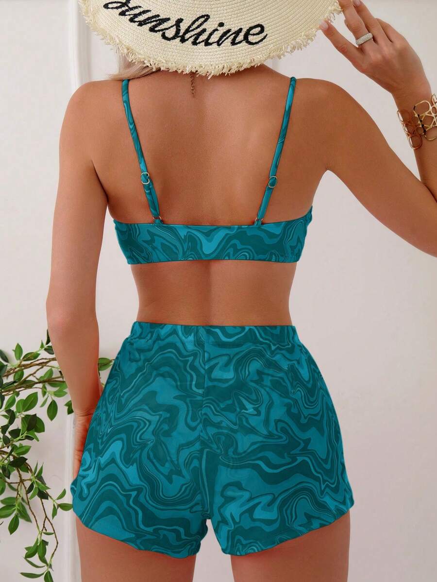 Conjunto Praia Psicodélico Solar – 3 Peças