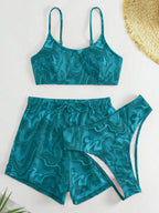 Conjunto Praia Psicodélico Solar – 3 Peças