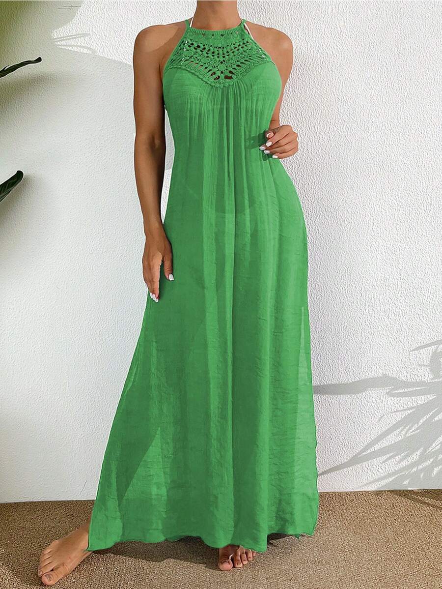 Saída de Praia Boho Trançado Marfim