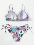 Biquíni Estampado Alças Finas Cintura Natural