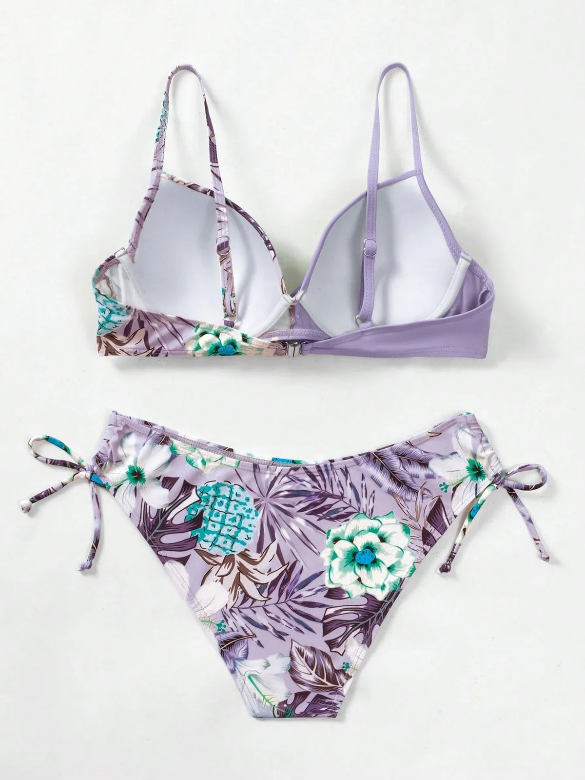 Biquíni Estampado Alças Finas Cintura Natural