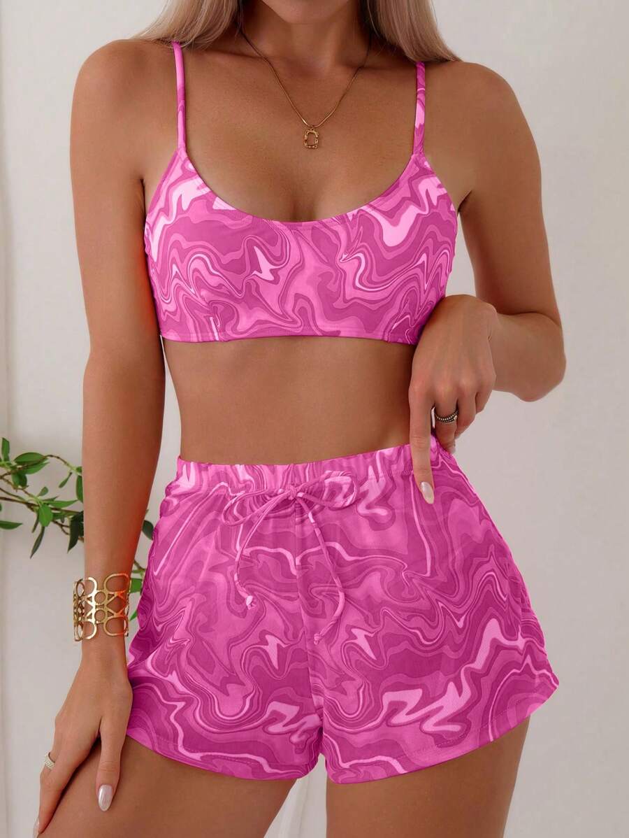 Conjunto Praia Psicodélico Solar – 3 Peças