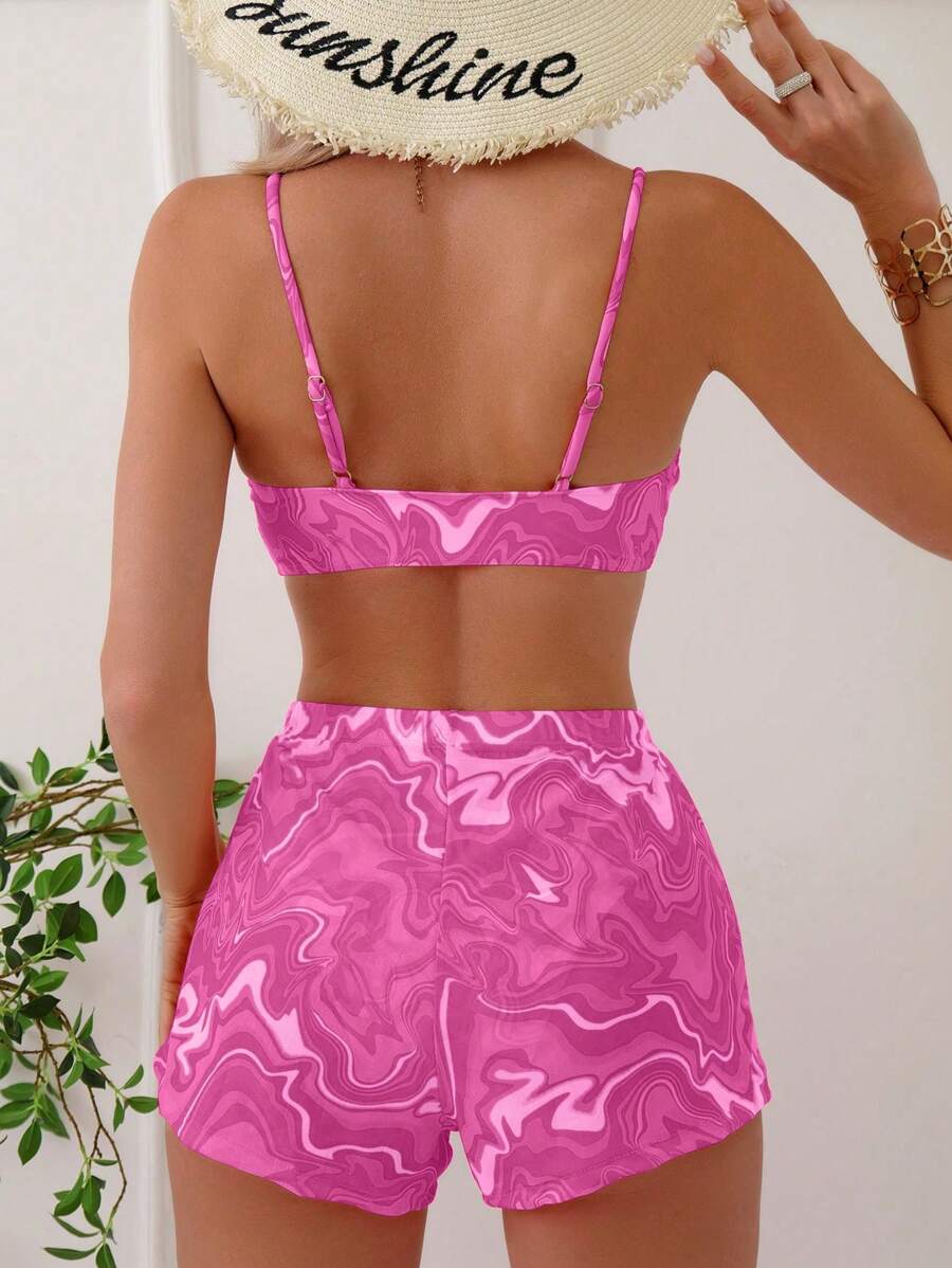 Conjunto Praia Psicodélico Solar – 3 Peças