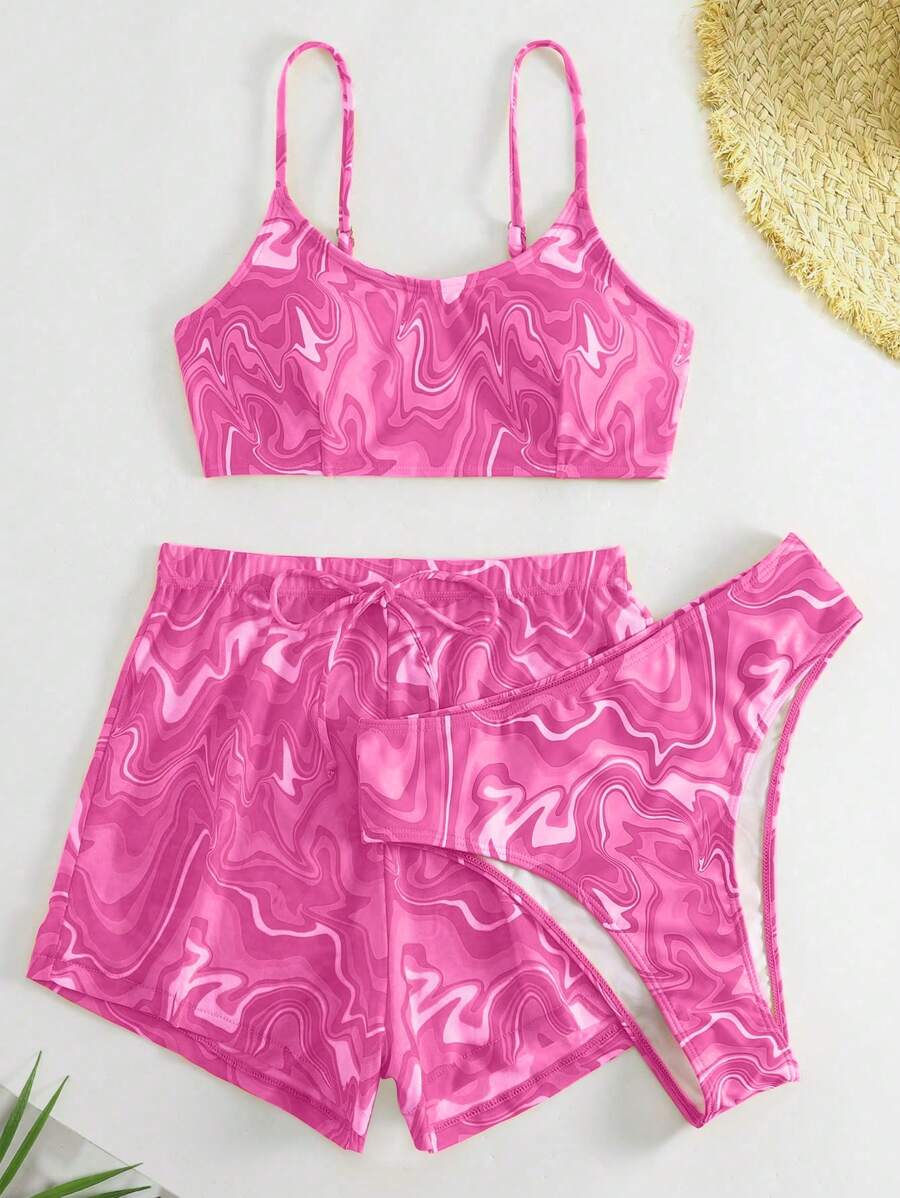 Conjunto Praia Psicodélico Solar – 3 Peças