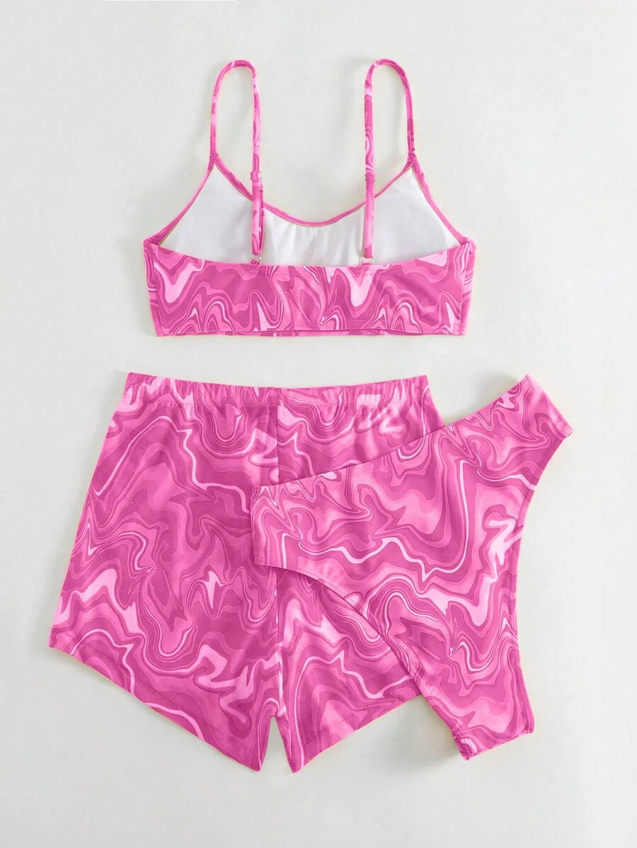 Conjunto Praia Psicodélico Solar – 3 Peças
