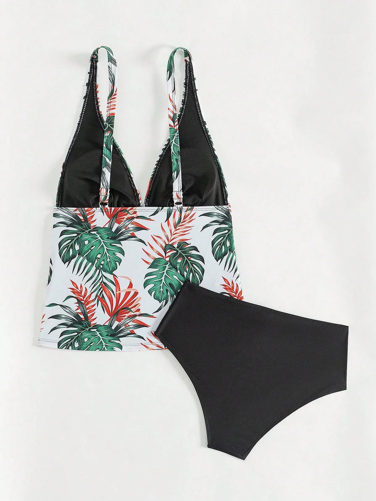 Tankini Decote V Recorte Vazado Bojo Triângulo