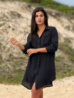 Conjunto Camisão e Short Praia Cor Sólida Anti-UV